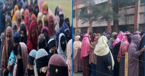 ভোটকেন্দ্রগুলোতে নারীদের উপচে পড়া ভিড়
